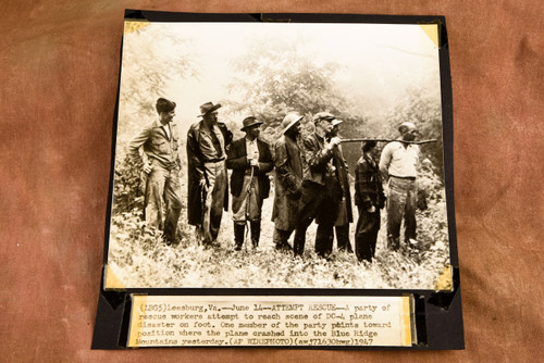 Blue Ridge Mountains Virginia DC-4 Plane Crash Rescue 1947 AP Wire Photo V36