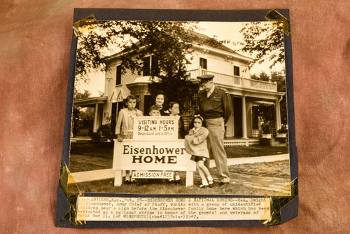 General Dwight Eisenhower at Family Home Abilene Kansas 1947 AP Wire Photo V34
