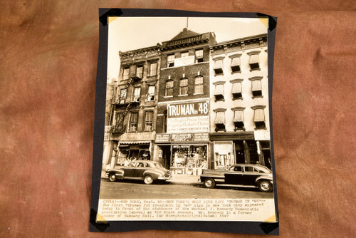 New York City Truman '48 Campaign Billboard Tammany Hall 1947 AP Wire Photo V38