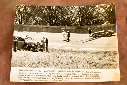 1947 Indianapolis 500 Fatal Crash of William "Shorty" Cantlon AP Wire Photo V36