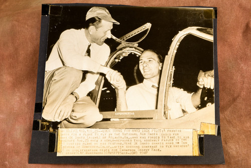 1947 Jimmy De Santo Thompson Trophy Pilot Air Race Cleveland AP Wire Photo V35