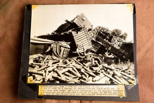Central of Georgia Freight Train Wreck Albany Georgia 1947 AP Wire Photo V37