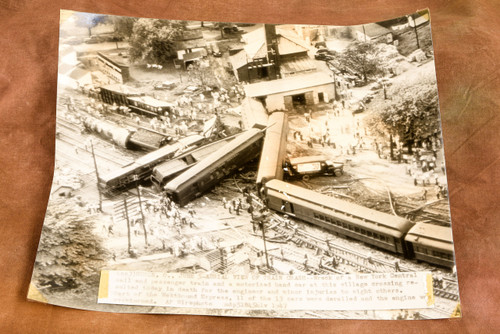 New York Central Train Wreck Huron Ohio Aerial View 1947 AP Wire Photo V39