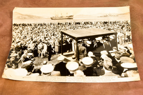 WWII Funeral Ship Honda Knot San Francisco 15⅜x10½ 1947 AP Wire Photo V35