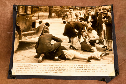 Washington DC Pedestrian Auto Accident 10¾ x 7¼ 1947 AP Wire Photo V35