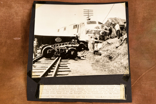 Higbee MO Zephyr Freight Train Collision 8¼ x 8⅝ 1947 AP Wire Photo V34