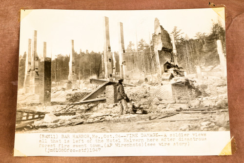 Bar Harbor Hotel Malvern Fire Damage 8⅜ x 6 1947 AP Wire Photo V30