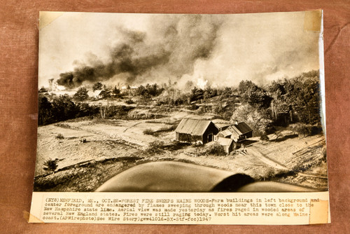 Maine Forest Fires Near Newfield Aerial View 8¼ x 6¼ 1947 AP Wire Photo V34
