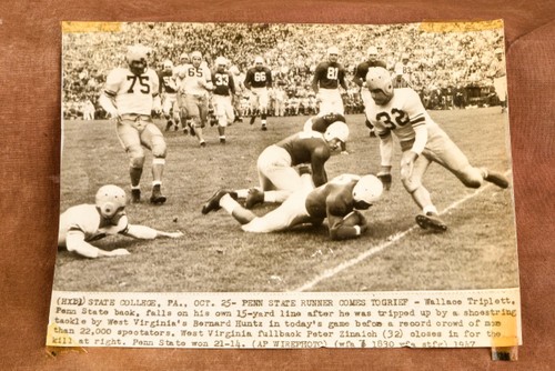 Penn State vs West Virginia Wallace Triplett 8¾x6½ 1947 AP Wire Photo V39