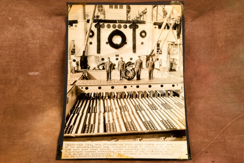 WWII Dead Return Home Joseph V. Connolly Ship 6¾x9 1947 AP Wire Photo V35