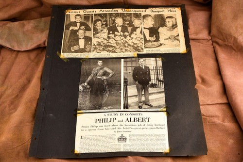 Prince Philip Royal Family 1947 Newspaper Archive Display Page 18¾x23 V38