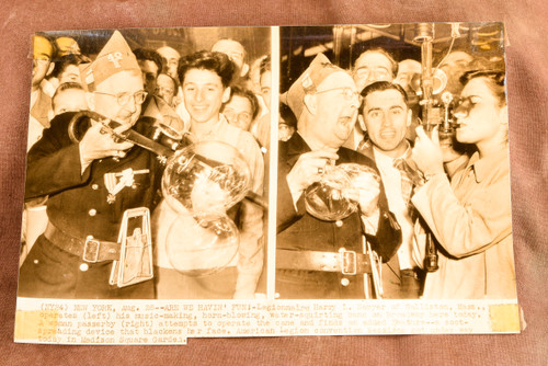 American Legion Harry L. Sawyer Prank Cane 9x6 1947 AP Wire Photo V34