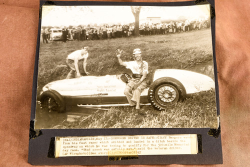 Cliff Bergere Indianapolis 500 Race Car Crash 8¼x8 1947 AP Wire Photo V38
