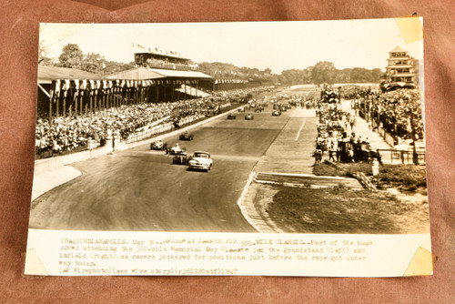 Indianapolis 500 Memorial Day Classic Start 8⅝x5¾ 1947 AP Wire Photo V33