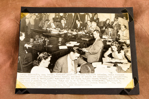 Sen Homer Ferguson Questions Hughes Publicity Man 9½x7½ 1947 AP Wire Photo V30