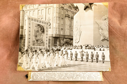 Stalin Sports Parade Belgrade Yugoslavia 8x6¼ 1947 AP Wire Photo V36