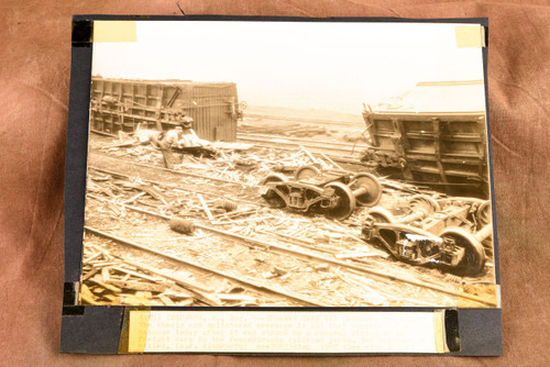 Fatal Train Wreck Runaway Cars Columbus OH 8¾x7¼ 1947 AP Wire Photo V35