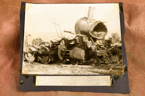 Chicago North Western Train Explosion Lake Preston 8¾x8 1947 AP Wire Photo V34