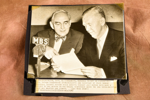 Arthur Vandenberg & George Marshall Conference 8⅜ x 8 1947 AP Wire Photo V39