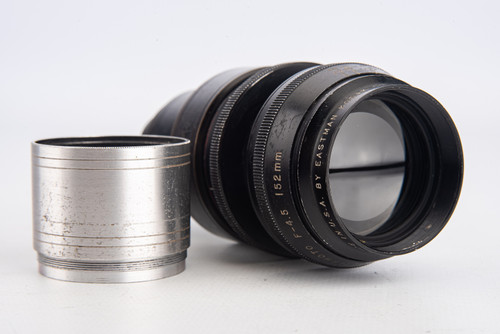 S Mount Kodak Telephoto 152mm f/4.5 Black Body Cine Lens with Hood V12