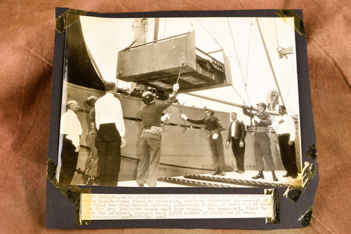 WWII War Dead Caskets Oakland California 8¾x7¾ 1947 AP Wire Photo V31