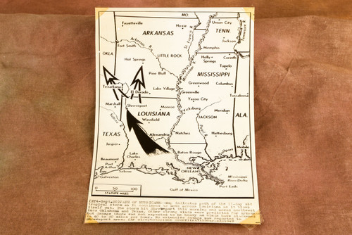 Hurricane Path Shreveport Louisiana 6¼x9¼ 1947 AP Wire Photo V34