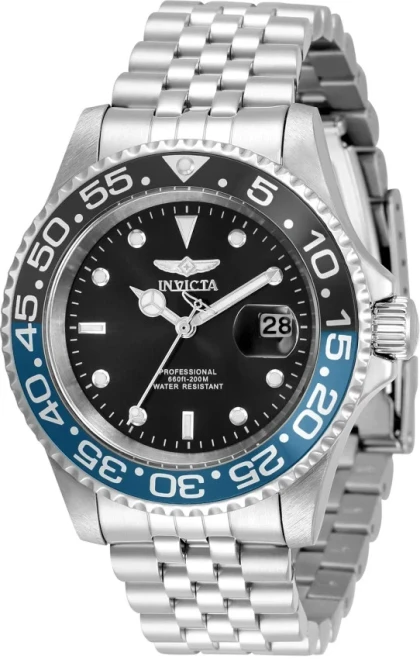 Invicta Pro Diver Quartz Blue/Black Bezel Black Dial Men's Watch 34104 NEW