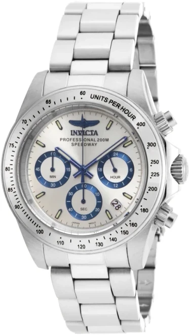 Invicta Speedway Chronograph Silver Dial & Bezel Quartz Men's Watch 17311 NEW