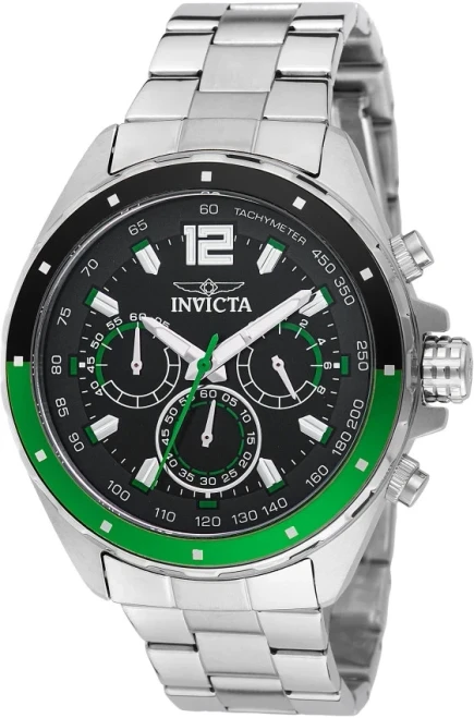 Invicta Speedway GearShift Men's Quartz Watch 44mm Green/Black 49363 NEW