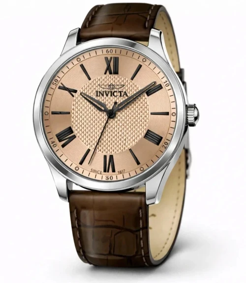 Invicta Celestial Men's Watch Quartz Brown Dial Brown Leather Band 50464 NEW