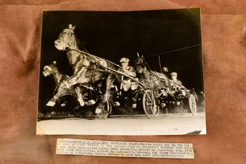 Abbe Cheer Win Roosevelt Raceway Harness Race LI NY 8¼x6½ 1947 AP Wire Photo V34
