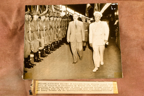 Georgi Dimitrov & Tito Belgrade Yugoslavia 7⅞x6⅜ 1947 AP Wire Photo V32