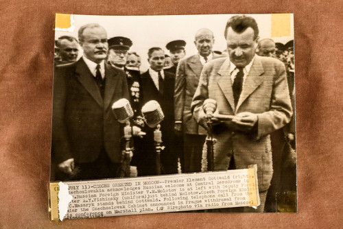 Moscow Czech Premier Klement Gottwald Molotov 6¼x5⅛ 1947 AP Wire Photo V39