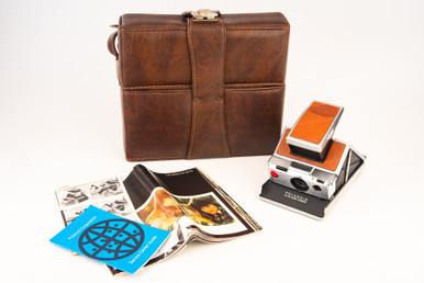 【本革ケースとフラッシュバー付】POLAROIDSX-70LANDCAMERA Polaroid SX-70 Land Camera Folding with Large Leather Case