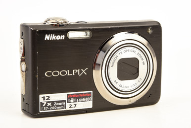Nikon Coolpix S630 12MP 7X Zoom Digital Camera Black for PARTS or