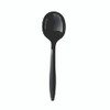 Mediumweight Polypropylene Cutlery, Soup Spoon, Black, 1,000/carton