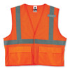 Glowear 8220hl Class 2 Standard Mesh Hook And Loop Vest, Polyester, 4x-large/5x-large, Orange