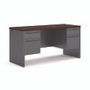 38000 Series Kneespace Credenza, 60w X 24d X 29.5h, Mahogany/charcoal