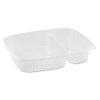 Staylock Clear Hinged Lid Containers, 3-compartment, 8.6 X 9 X 3, Clear, Plastic, 100/packs, 2 Packs/carton