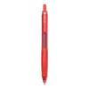 G-knock Begreen Gel Pen, Retractable, Fine 0.7 Mm, Red Ink, Translucent Red/red Barrel, Dozen