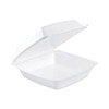 Insulated Foam Hinged Lid Containers, 1-compartment, 7.96 X 8.36 X 3.2, White, 100/pack, 2 Packs/carton