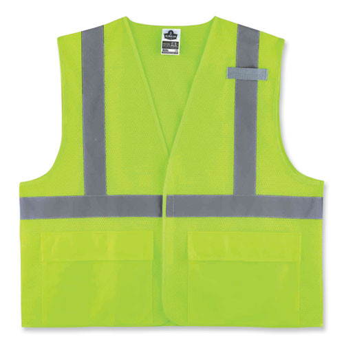 Glowear 8220hl Class 2 Standard Mesh Hook And Loop Vest, Polyester, Large/x-large, Lime