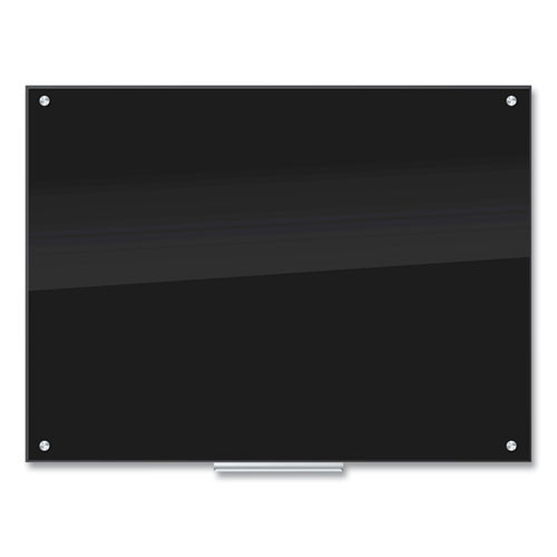 Glass Dry Erase Board, 47 X 35, Black Surface