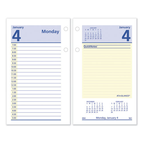 Quicknotes Desk Calendar Refill, 3.5 X 6, White/yellow/blue Sheets, 12-month (jan To Dec): 2025