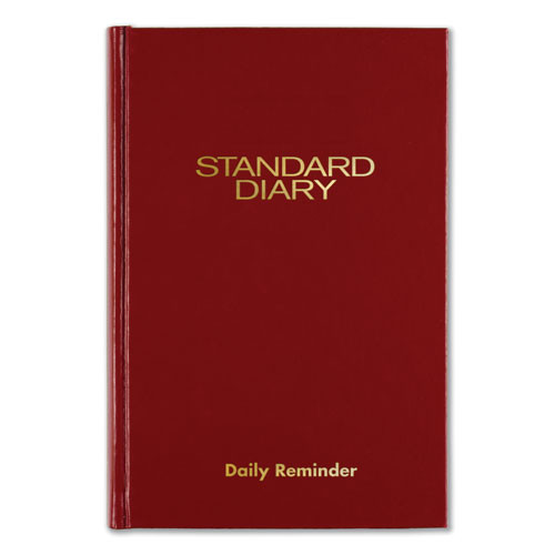 Standard Diary Daily Reminder Book, 2025 Edition, Medium/college Rule, Red Cover, (201) 7.5 X 5.13 Sheets