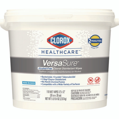 Versasure Cleaner Disinfectant Wipes, 1-ply, 12 X 12, Fragranced, White, 110/bucket