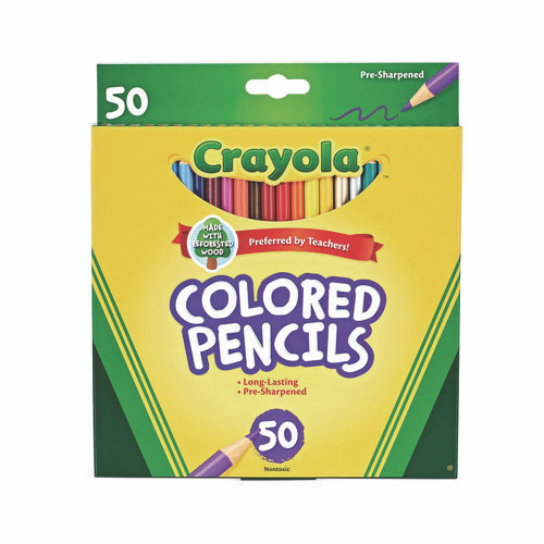 Long-length Colored Pencil Set, 3.3 Mm, 2b, Assorted Lead And Barrel Colors, 50/box