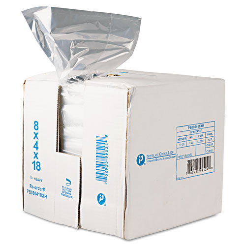 Food Bags, 2 Gal, 8" X 4" X 18", Clear, 1,000/carton - IBSPB080418R