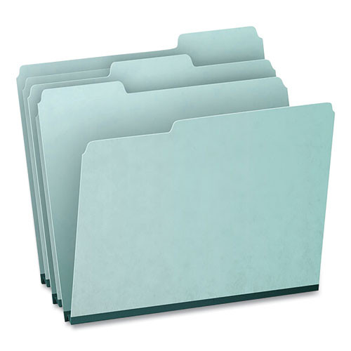 Pressboard Expanding File Folders, 1/3-cut Tabs: Assorted, Letter Size, 1" Expansion, Blue, 25/box