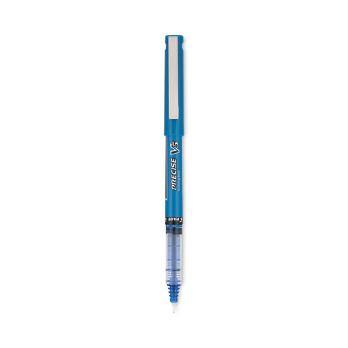 Precise V5 Roller Ball Pen, Stick, Extra-fine 0.5 Mm, Blue Ink, Blue/clear Barrel, Dozen